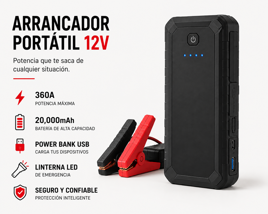 Arrancador Portátil 12V DM PowerBoost