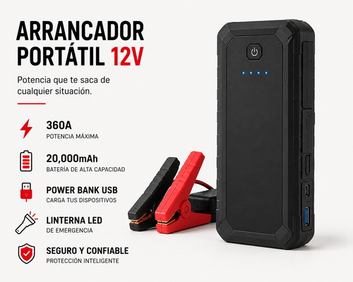 Arrancador Portátil 12V DM PowerBoost
